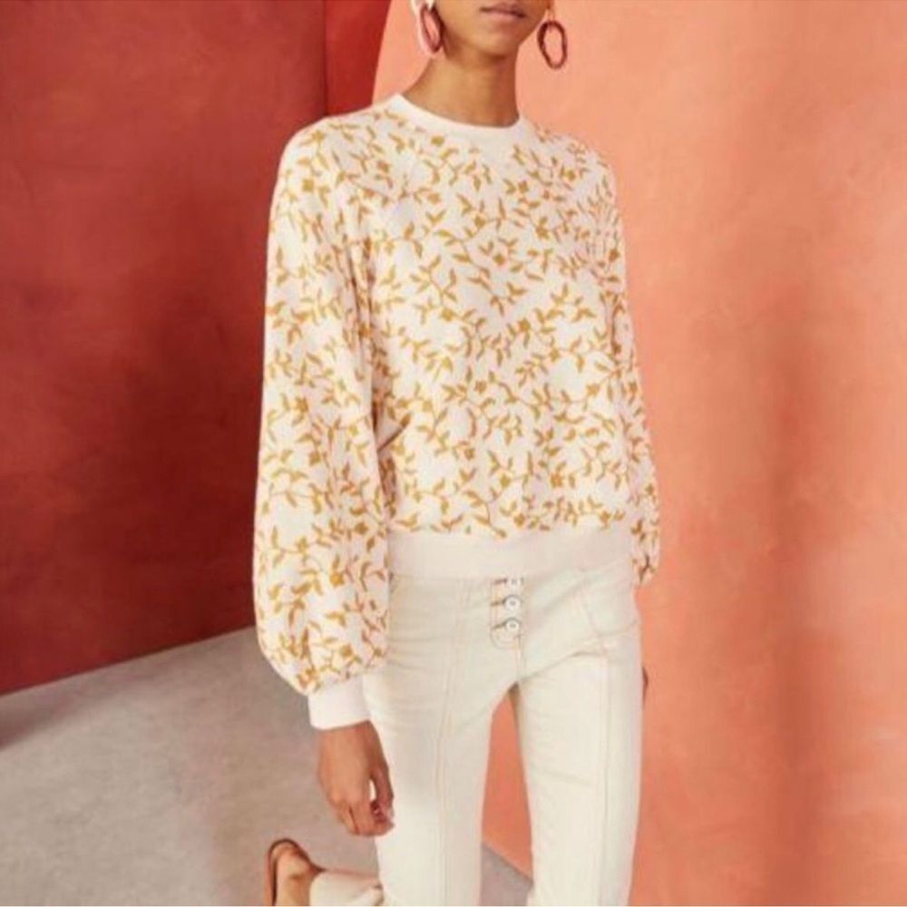 Ulla Johnson Ebba Balloon Sleeve Pullover Crewneck Sweatshirt